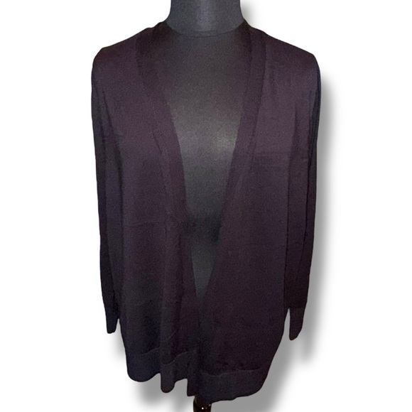 LANE BRYANT Modern Long-Sleeve Open-Front Cardigan - 18/20 Black - Picture 2 of 14